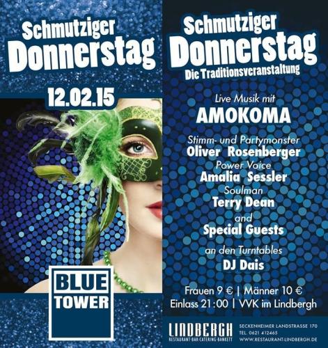 Party - Schmutziger Donnerstag - Blue Tower in Mannheim - 12.02.2015