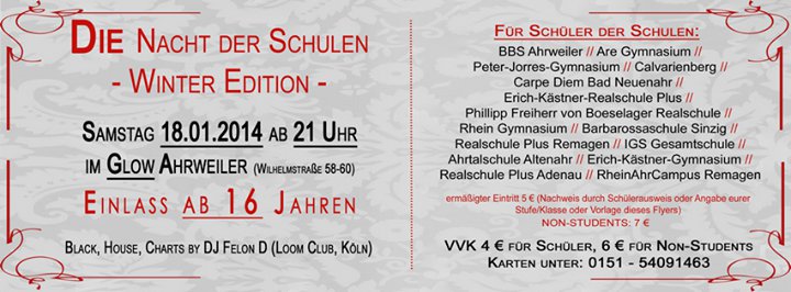 Festa Die Nacht Der Schulen 16 Winter Edition Glow In Bad Neuenahr Ahrweiler 18 01 14