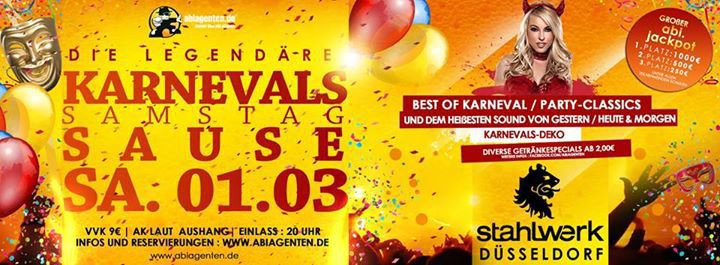 Party Abigenten Die Legendare Karnevals Samstag Sause Stahlwerk In Dusseldorf 01 03 14