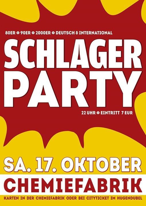 Party Schlagerparty Tanzen Feiern Mitsingen Alte Chemiefabrik In Cottbus 17 10 15