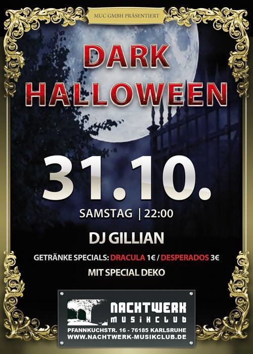 Party - Dark Halloween - Nachtwerk Musikclub in Karlsruhe - 31.10.2015