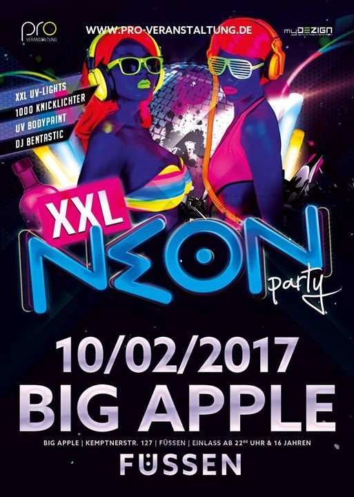 Party XXL NEON Party Mit DJ Bentastic Big Apple In F ssen 10 02 2017