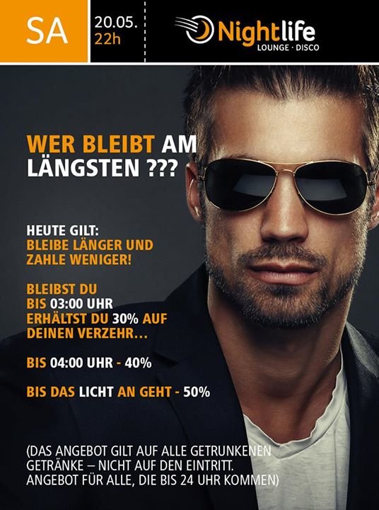 Party Wer bleibt am längsten? Alpenmax in Giessen 20.05.2017