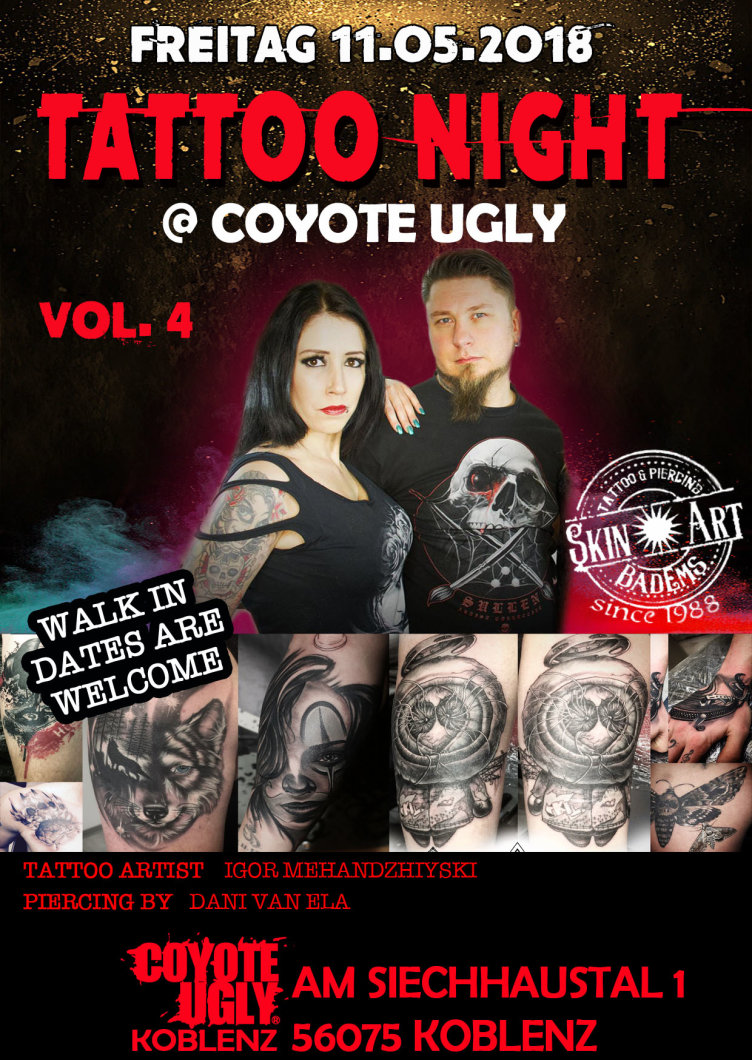 Party - Tattoo & Piercing Night im Coyote Ugly Koblenz - Coyote Ugly im