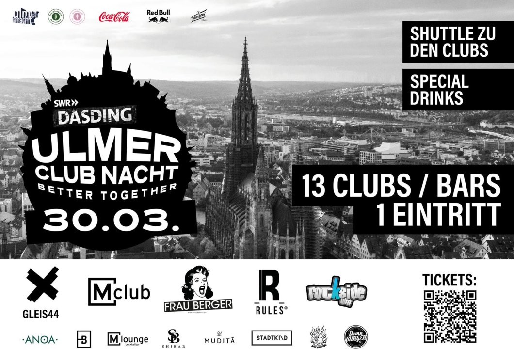 Party Ulmer Club Nacht Ulm/Diverse Locations in Ulm 30.03.2024