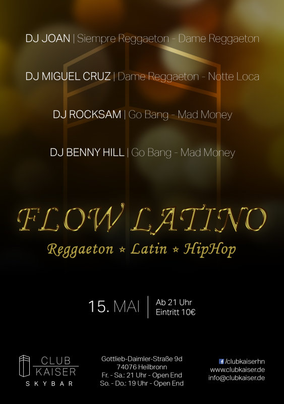 Hintergrund Veranstaltungsreihe Flow Latino at Club Kaiser Skybar