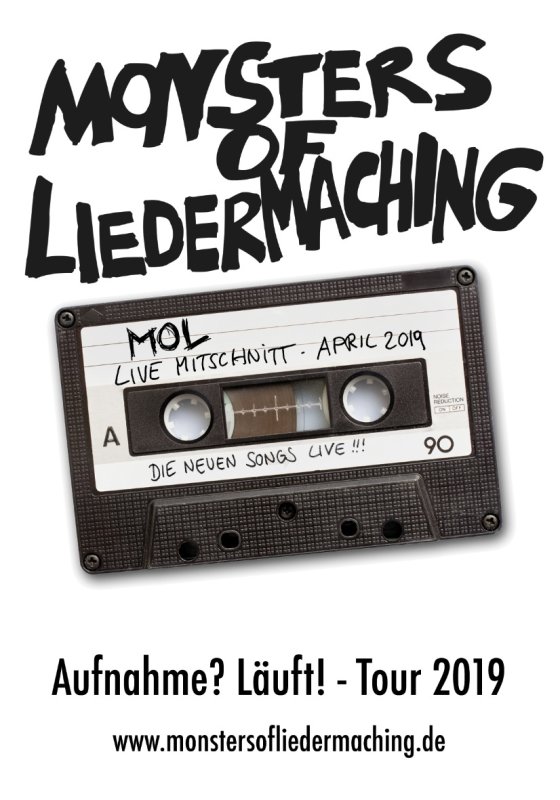 Hintergrund Veranstaltungsreihe Monsters of Liedermaching: "Aufnahme? Läuft!" Frühjahrstour 2019
